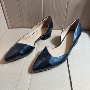 Naturalizer Felica Women's US 9.5 W Black Pointed Toe 1" Block Heel Shoes